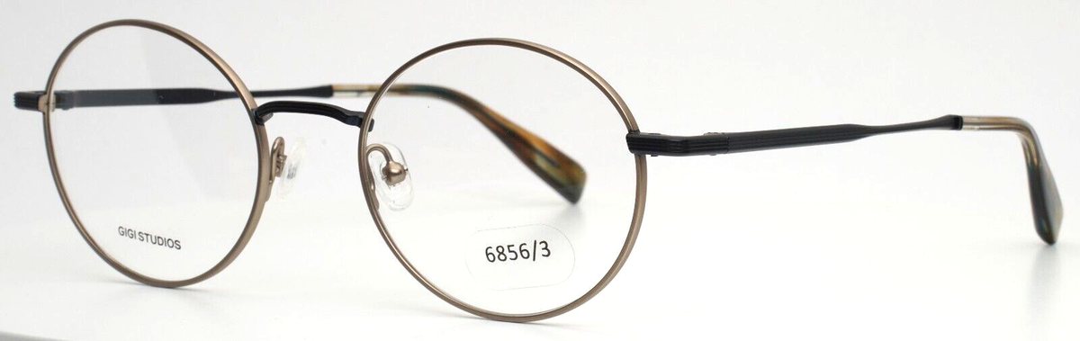 Gigi3  GIGI STUDIOS Lisboa 6856/3 Gold Blue Womens Oval Eyeglasses 52-21