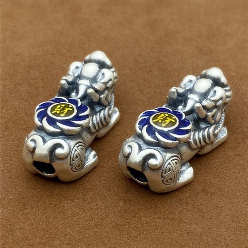 Women Men S999 Fine Silver Pendant Lucky Coin Pixiu Bead / 1PCS Collocation - Picture 2 of 9