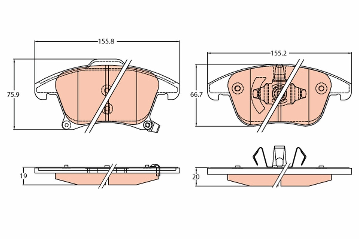 GDB2092 TRW Brake Pad Set, disc brake for FORD,FORD AUSTRALIA