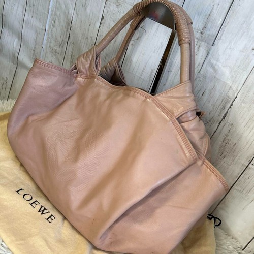 LOEWE Anagram Nappa Aire Handbag Leather Pink Leather bag Used Excellent+ Auth - Picture 2 of 17