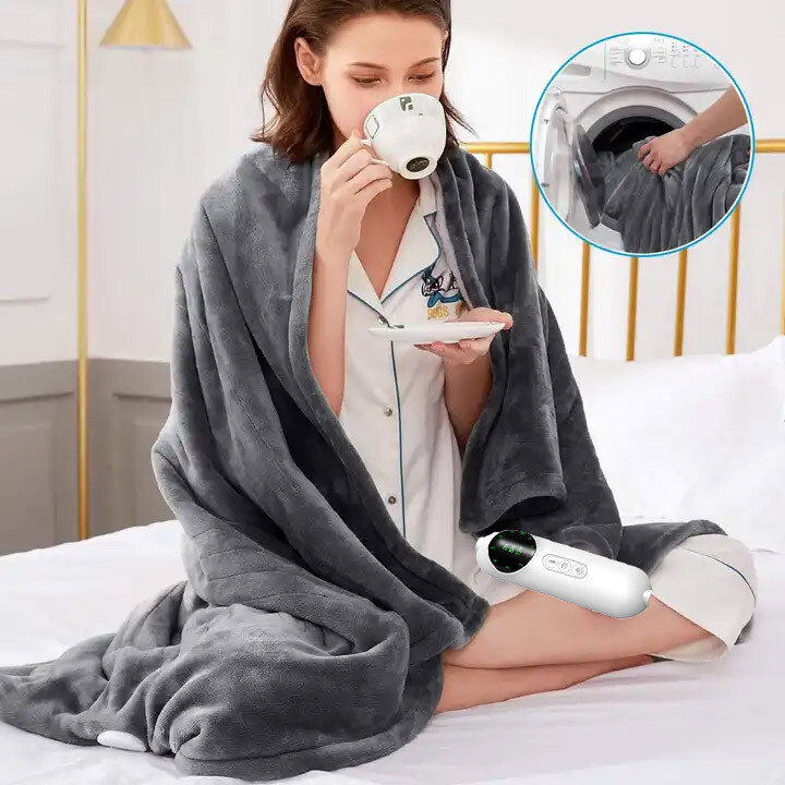 71'' Electric Blanket Heated Portable Throw Heating Pad Heated Blanket  Winter