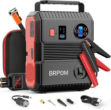BRPOM Car Jump Starter with Air Compressor, 150PSI 6000A Peak 24000mah (Up...