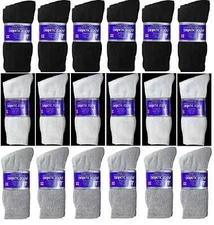 3 6 12 Pairs Men Women Circulatory Health Diabetic Crew Socks 9-11 10-13 13-15