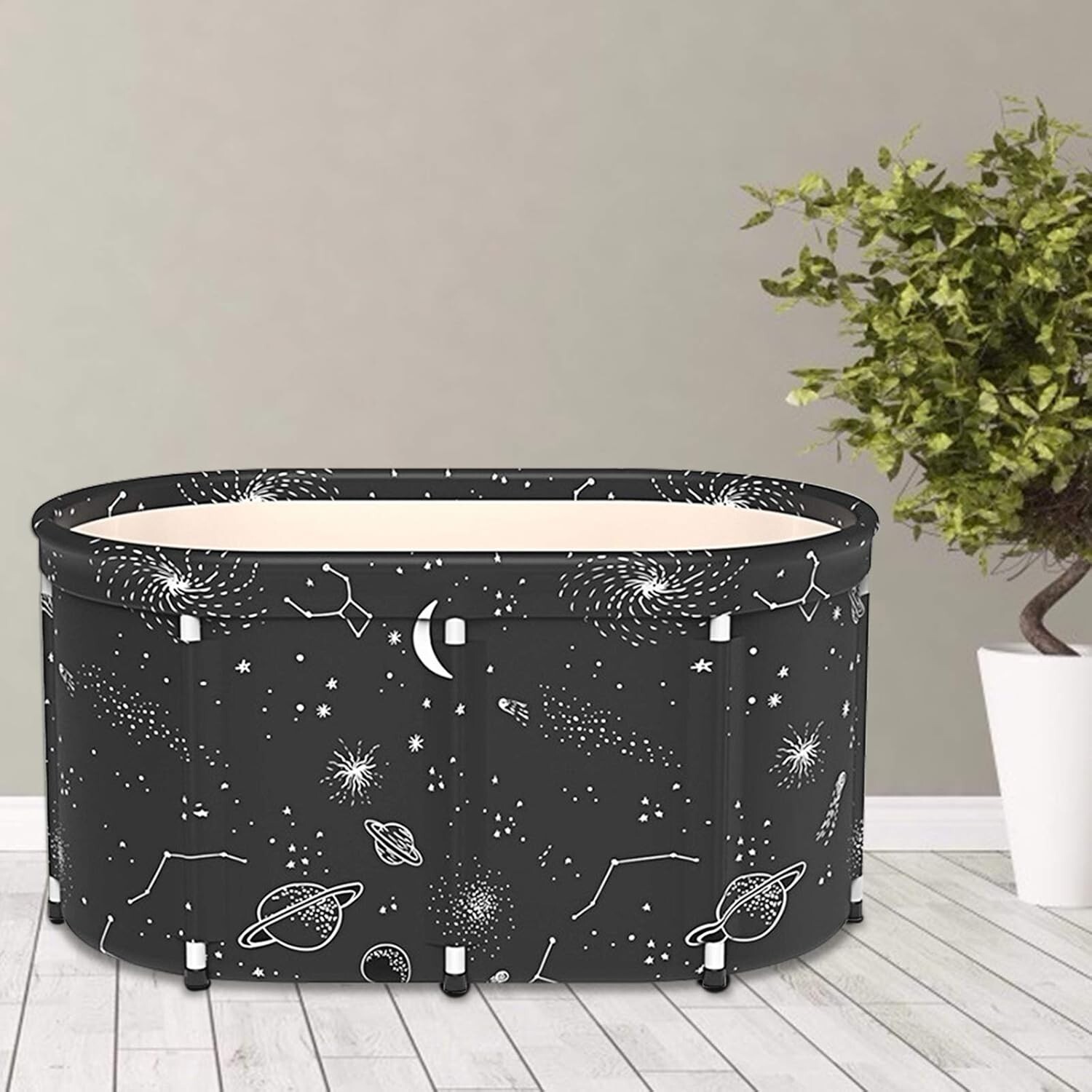 Large Foldable Soaking Bath Ice pool Tub Portable Bathtub 109 x 64 x51CM Black