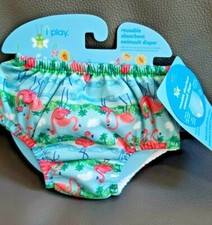 Aqua Flamingo iPlay Reusable Absorbent Swimsuit Diaper - 6 Mos. 10-18 lbs 