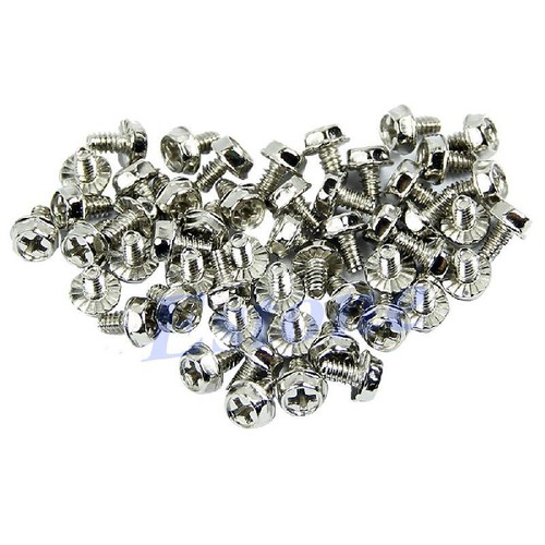 100pcs Toothed Hex 6/32 Computer PC for Case Hard Drive Motherboard Mounting Scr - Afbeelding 8 van 8