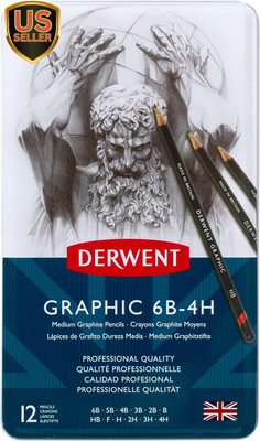 Graphic Drawing Pencils, Medium, Metal Tin, 12 Count (34214)