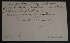 Camile Doucet, Poet - Autographed Business Card