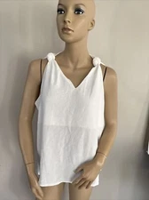 Shein Women's Sleeveless Pullover Blouse - Size L - White - Free Shipping