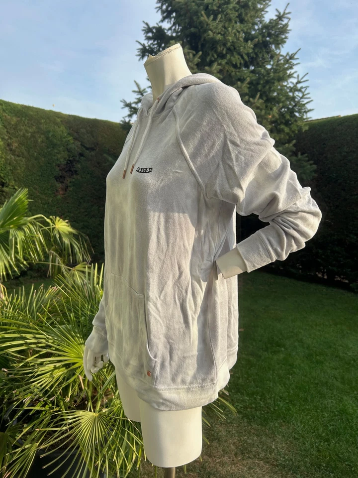 VOLCOM TRUE TO THIS Damen Kapuzen Hoodie - Freizeit - in STONE Grey/White - Gr.M - Bild 4 von 4