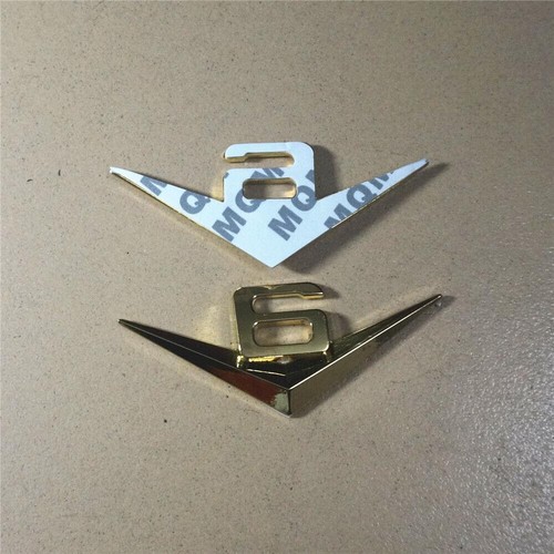 2pcs Car Auto Gold V6 Vintage Logo Chrome Trunk Metal Emblem Badge Decal Sticker - Picture 4 of 5