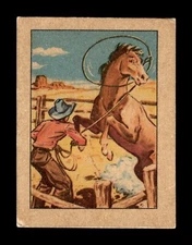 1951 Post HOPALONG CASSIDY Wild West Trading Card 29 A Cowboy Ropes A Pony Lasso