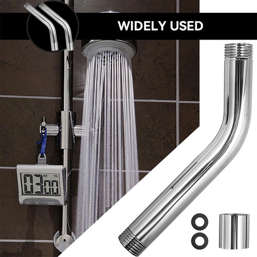 Shower Head Extension Arm Wall Mounted Angled Shower Head Extender Extra Pipe - Picture 6 of 10