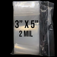 100 3" x 5" Clear Reclosable Zip Seal Bag Plastic 2 Mil Lock Bags Jewelry Zipper