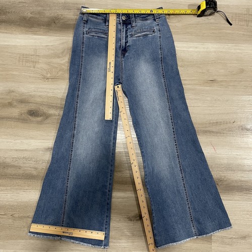 Rock & Roll Cowgirl Riding Jeans Womens Blue Denim High Rise Flare 29x32 - Picture 2 of 10