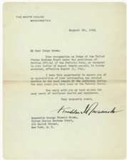 Autógrafo de Franklin Roosevelt Presidente EEUU