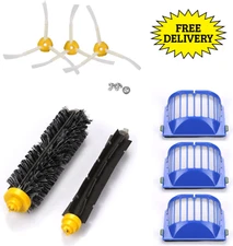 Irobot Roomba 500 600 3x Filter Side Brush 1x Bristle Brush & Beater Brush Set