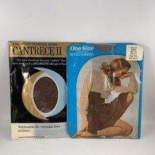 Two New Packages Of Vintage Ladies  Nylon Stockings Tantone  Cafe 