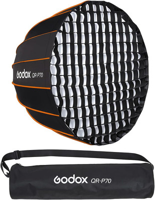 Quick Release Parabolic Softbox QR-P70 27.5 Inch / 70Cm with Honeycomb Grid and 