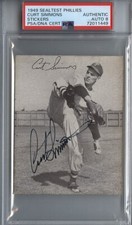 1949 Sealtest Phillies Curt Simmons  Auto PSA 8