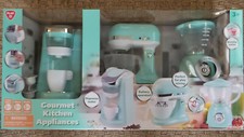 Playgo TEAL Gourmet Kitchen Appliances 3 pc set Coffee Maker / Mixer / Blender