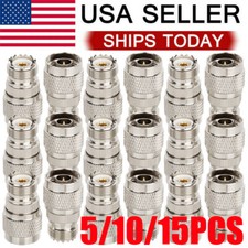 5/10/15X N-Type Male Plug to SO-239 UHF Female Jack RF Adapter Barrel Connector