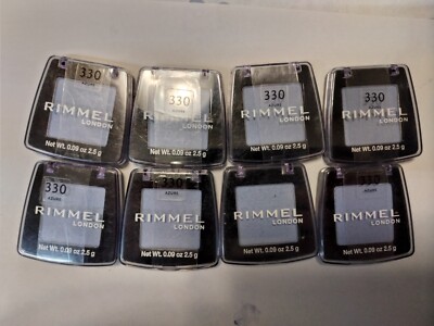 Lot of 8 NEW RIMMEL LONDON COLOUR RUSH MONO EYE SHADOW Azure 330 2.5g Blue Rare