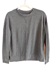 Flirtitude Active Lightweight Sweatshirt Crew Neck Lg Slv Gray Size Small #13720