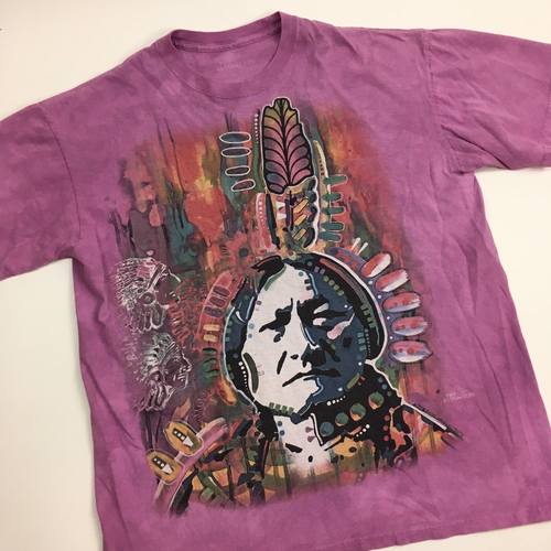 Y2K The Mountain Dean Russo Indianer Indianer Häuptling T-Shirt Kunst Tee Erwachsene L