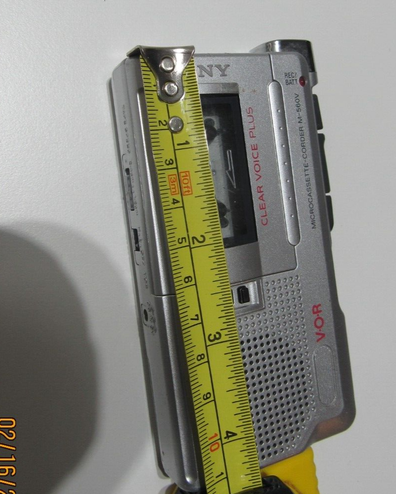 Sony MicrocassetteCorder M560V VOR Handheld Voice Recorder Clear