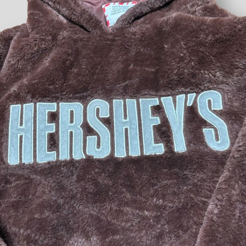 Forever 21 Hershey's Collab Brown Plush Hooded Cropped Sweatshirt Med Hoodie - Picture 3 of 6