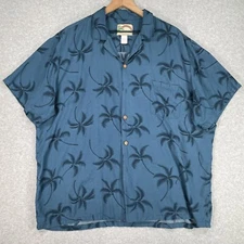 Vintage Paradise Found Shirt 2XL Blue Floral Lightweight USA Beach Hawaiian