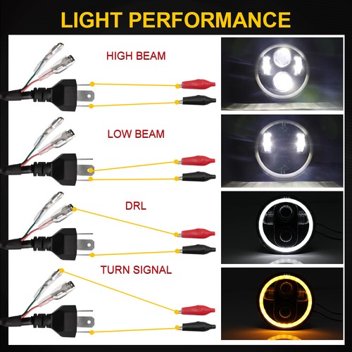 4PCS DOT 5 3/4" 5.75 LED Headlights HI/LO DRL For Oldsmobile 442 98 F85 Cutlass - Picture 4 of 13