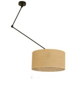 Deckenlampe Verstellbar Stoff Schwarz Beige E27 Ø 40 Cm Deckenleuchte Esszimmer