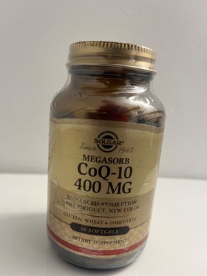 NEW Solgar Megasorb CoQ-10 400 mg 60 Softgels Exp 07/2028 SEALED