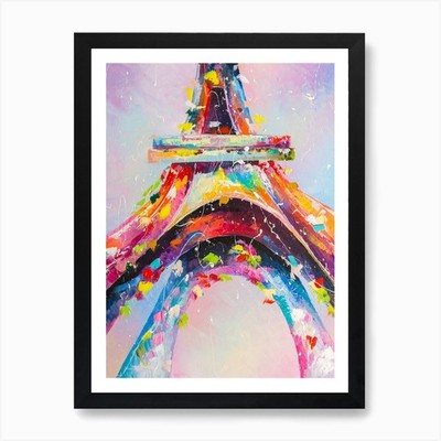 Eiffel Tower Paris France Art Oil p Framed Wall Art Poster Canvas Print Picture