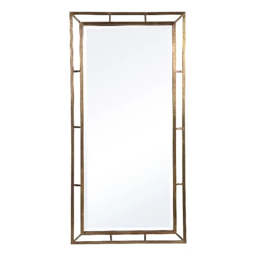 Uttermost Farrow Traditional Iron MDF Wood Copper Mirror in Brass - Picture 1 of 6