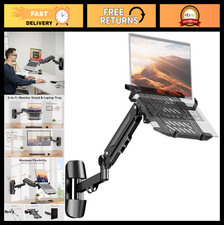 2-in-1 Laptop Wall Mount with Gas Spring Arm for 10-17