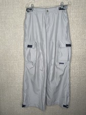 K Glow Kik Girl Rave Pants Wide Leg Grey Tech Performance Baggy Cargo