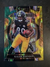 2025 Panini Select - Concourse Kaleb Johnson #52 Green & Yellow Shock Prizm (RC)