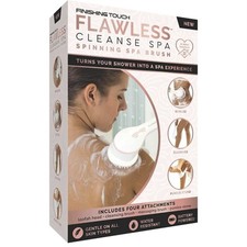 Finishing Touch Flawless Cleanse Spa Spinning Body Brush and Shower Wand 3 Heads