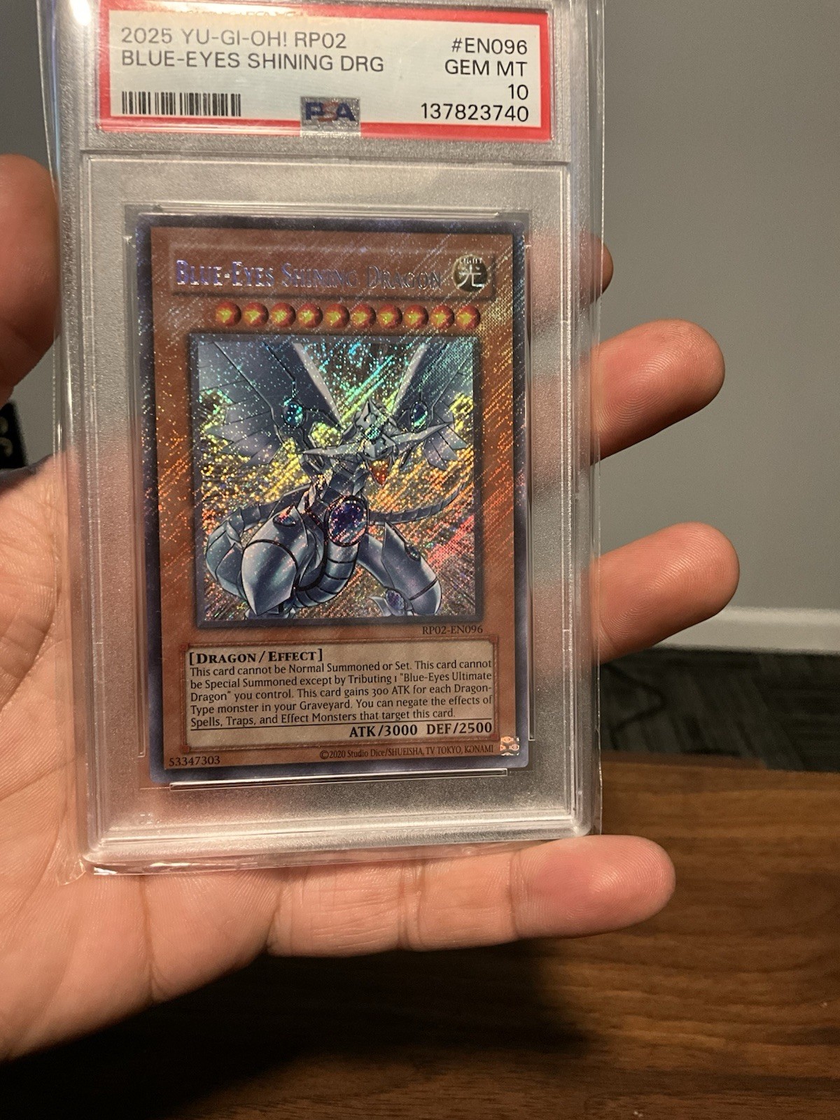 Konami Blue-Eyes Shining Dragon RP02-EN096 Retro Pack 2 2020 Secret Rare PSA 10 view 4