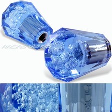 Vip 60mm Transparent Manual Blue Diamond Crystal Bubble Shift Knob Universal 3