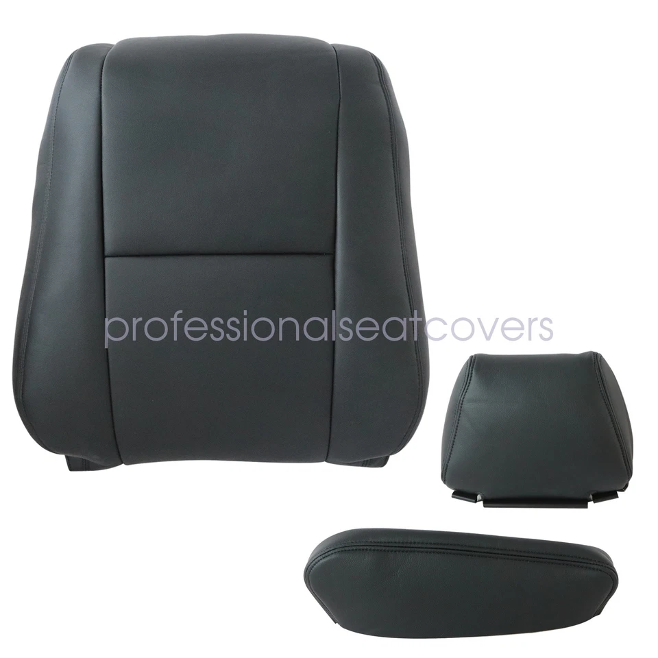 Cubierta de asiento de cuero negra para Mercedes-Benz Sprinter 2007-19 superior e inferior del conductor Foto 3 de 4