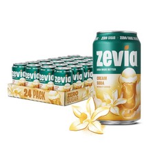 Zero Sugar Soda, Cream Soda, 12 oz Cans 24-Pack Naturally Sweetened, Non-...