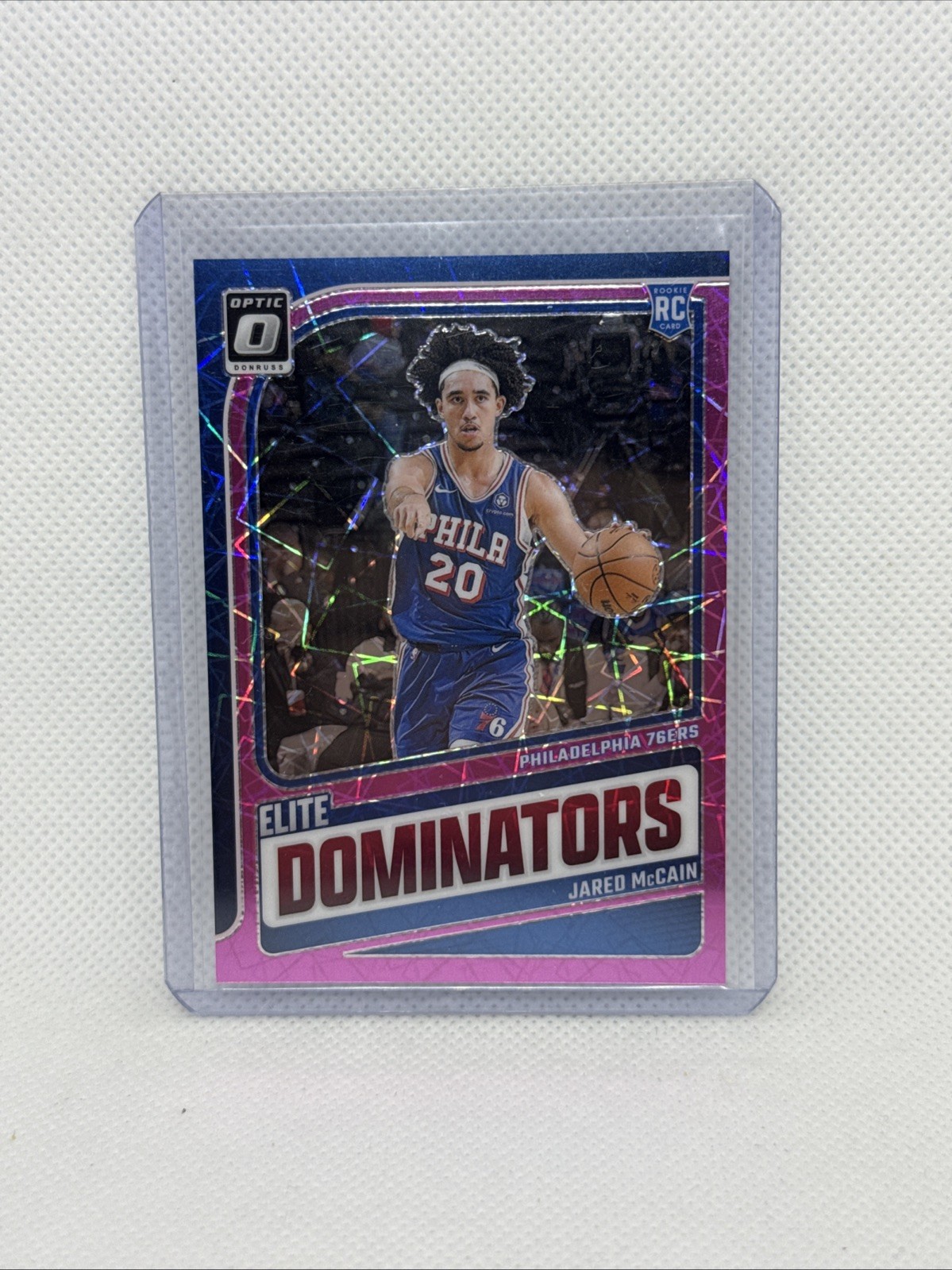 2024-25 Donruss Optic Jared McCain #17 RC Elite Dominators Pink Velocity /79