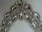 Sparkly Boho Clear Crystal Teardrop Filigree Leaf Necklace and Earrings Set — photo 4