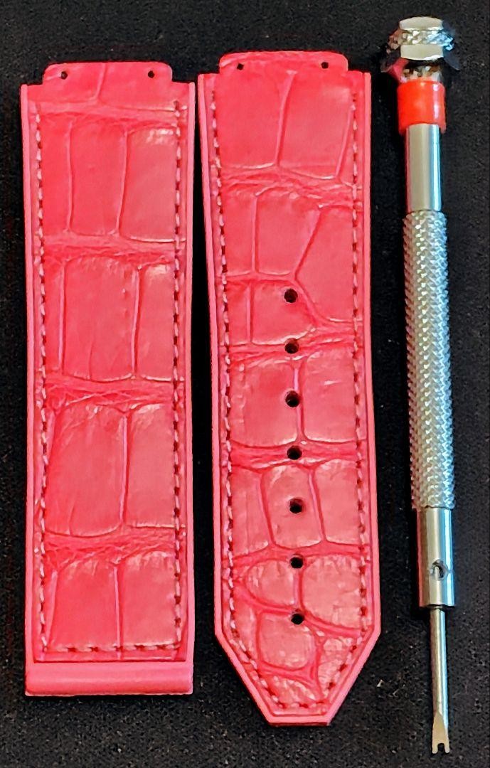Hublot Watch Genuine Replacement Belt Lug Width 22mm Pink Tools Included
