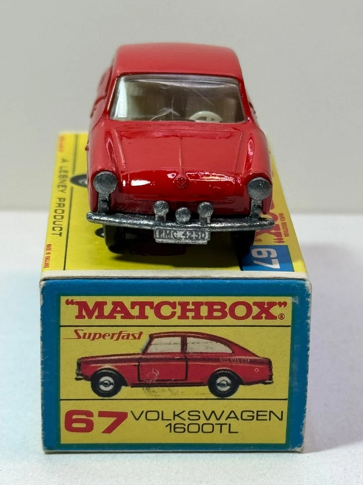 MATCHBOX LESNEY SUPERFAST SF 67 VOLKSWAGEN 1600TL RED w/ RED SCRIPT BOX RARE - Image 3 of 4