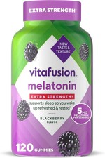 Vitafusion Melatonin 5mg Extra Strength Blackberry Gummies 120ct, Exp 4/26